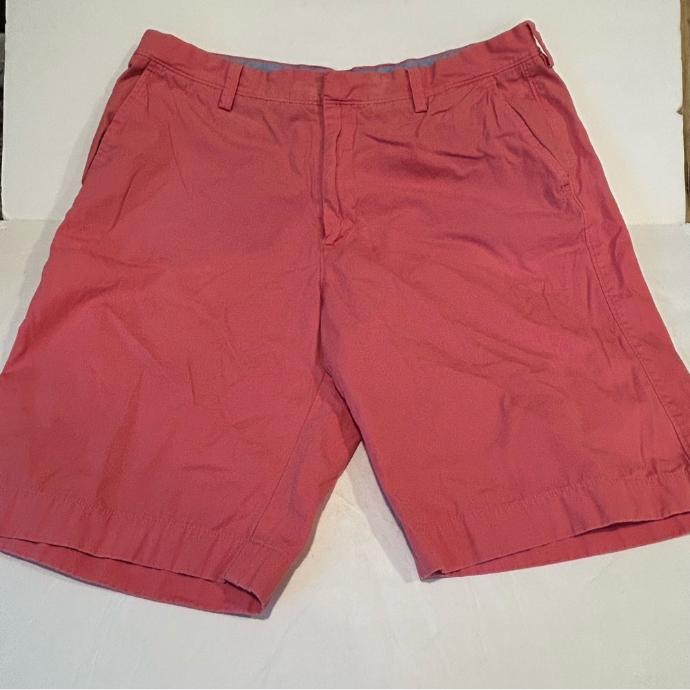 J. Crew Men’s Shorts Pink Mid-Rise Bermuda Flat Front Straight Cotton Sz 36